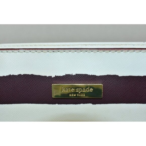 Kate Spade Women Grant Street Jules Grainy Striped Vinyl Shoulder Bag Beach Tote - Picture 11 of 16